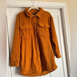 New Mono B Small Goldenrod Mustard Yellow Button Down Soft Shirt Jacket Shacket